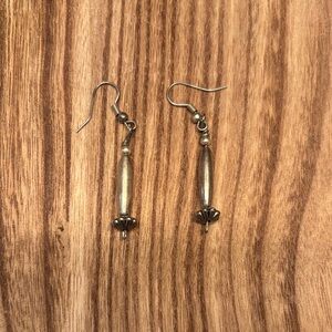 Sterling-Tone Long Drop Earrings - Silver